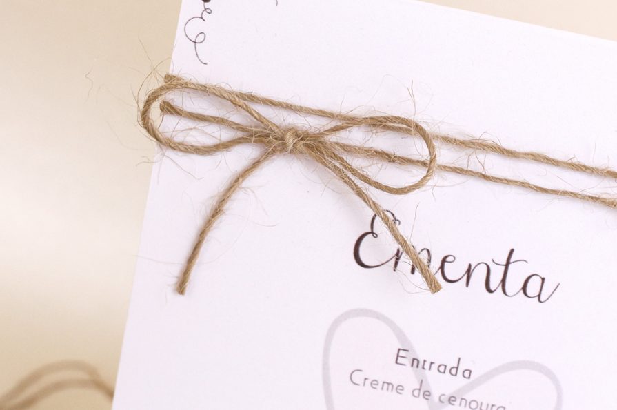 Ementa de Casamento, idealizado e produzido pela Ideia Genial, especialista em convites de casamento personalizados e datas especiais.