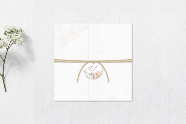 Cartão convite de casamento com flores
